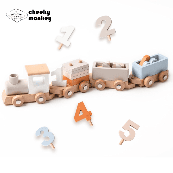 Cheeky Monkey Stacking Block Train