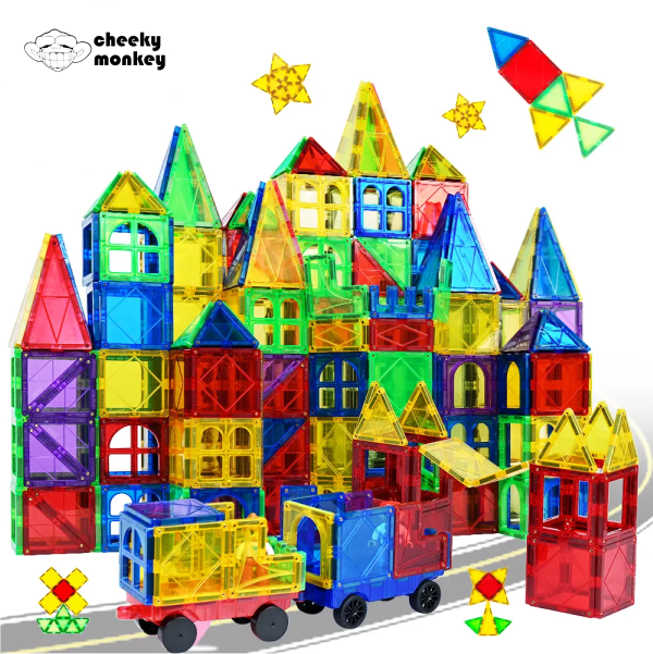 Cheeky Monkey Building Magnetic Tiles